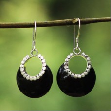 Black Crescent Earrings Black Crescent Earrings