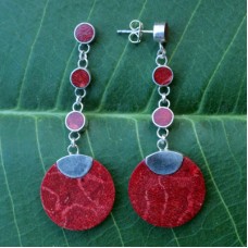 Red Coral Chain Earrings Red Coral Chain Earrings