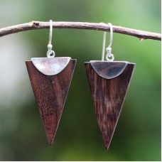 Wooden Triangle Earrings Wooden Triangle Earrings