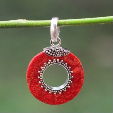 Red Coral Round Pendants Red Coral Round Pendants