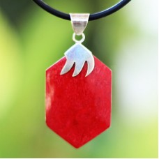 Geometric Red Coral Pendants Geometric Red Coral Pendants