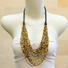 Beaded Necklace (with wooden chain) Beaded Necklace (with wooden chain)