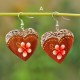 Heart Shaped Wooden Earrings