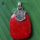 Geometric Red Coral Pendants Geometric Red Coral Pendants