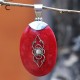 Red Coral Oval Pendants