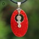 Red Coral Oval Pendants