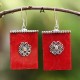 Red Coral Rectangle Earrings Red Coral Rectangle Earrings