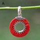 Red Coral Round Pendants