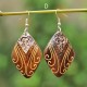 Rhomboid Shape Wooden Earrings