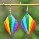 Rhomboid Shape Wooden Earrings