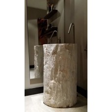 Naturally Petrified Wood Pedestal Sink