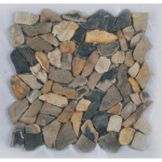 Polygonal Mosaic Wall Cladding (Petrified Wood Fossil)