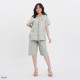 Mid Length Pants Collarless Pajama Set (bamboo fabric)