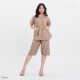 Mid Length Pants Collarless Pajama Set (bamboo fabric)