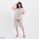 Mid Length Pants Collarless Pajama Set (bamboo fabric)