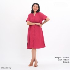 Collarless Long Pajama Dress (bamboo fabric)