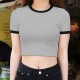 Round O Neck Cropped T-Shirt Round O Neck Cropped T-Shirt