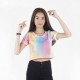 Round O Neck Cropped Tie-Dye T-Shirt Round O Neck Cropped Tie-Dye T-Shirt