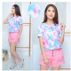 Round O Neck Cropped Tie-Dye T-Shirt Round O Neck Cropped Tie-Dye T-Shirt