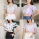 Round O Neck Cropped Tie-Dye T-Shirt Round O Neck Cropped Tie-Dye T-Shirt