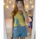 Round O Neck Cropped Tie-Dye T-Shirt Round O Neck Cropped Tie-Dye T-Shirt
