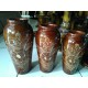 3 Teak Wood Vases 3 Teak Wood Vases