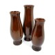 3 Teak Wood Vases 3 Teak Wood Vases