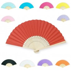 Bamboo & Paper Hand Fan (Mixed Colour 10 Pack)